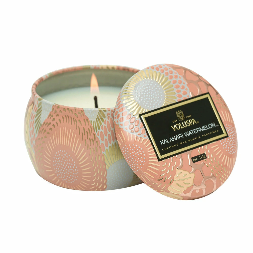 Voluspa Kalahari Watermelon - 4 Oz Mini Decorative Tin Candle Gifts