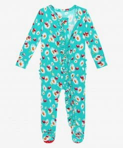 Posh Peanut Ladybug Footie Ruffled Zippered One Piece Baby