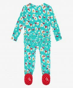 Posh Peanut Ladybug Footie Ruffled Zippered One Piece Baby