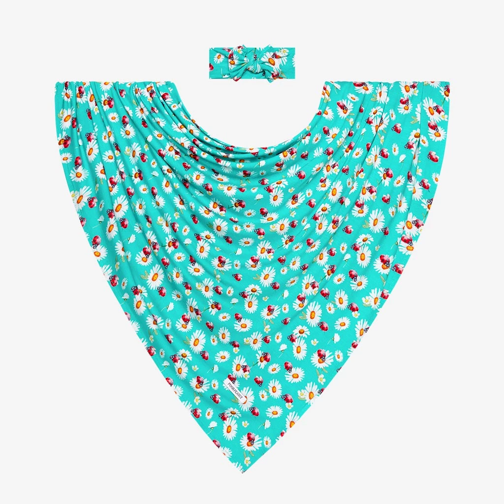 Posh Peanut Baby Ladybug Infant Swaddle And Headwrap Set