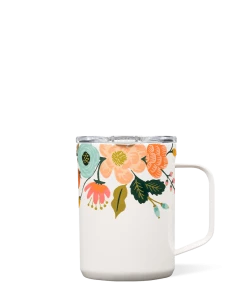 Corkcicle Drinkware Lively Floral Cream 16 Oz Coffee Mug
