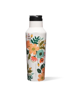 Corkcicle Drinkware Lively Floral Cream 20 Oz Sport Canteen