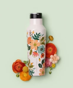 Corkcicle Drinkware Lively Floral Cream 20 Oz Sport Canteen
