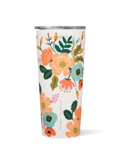 Corkcicle Drinkware Lively Floral Cream 24 Oz Tumbler