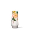 Corkcicle Lively Floral Cream 7 Oz Stemless Flute