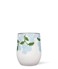 Corkcicle Lively Floral Hydrangea 12 Oz Stemless Drinkware