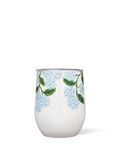 Corkcicle Lively Floral Hydrangea 12 Oz Stemless Drinkware