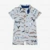 Posh Peanut Baby Maverick Short Sleeve Collared Henley Romper