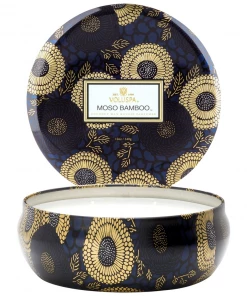 Voluspa Moso Bamboo - 3 Wick Candle In Decorative Tin