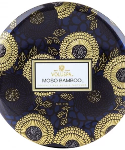 Voluspa Moso Bamboo - 3 Wick Candle In Decorative Tin