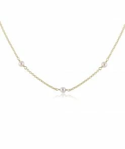 Enewton 17" Choker Simplicity Chain Gold- 4mm Bead Pearl