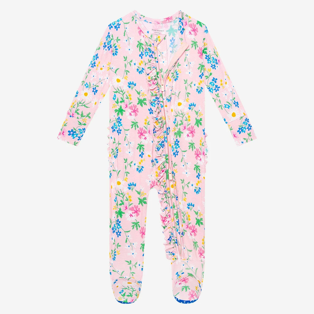 Posh Peanut Nicole Footie Ruffled Zippered One Piece Baby