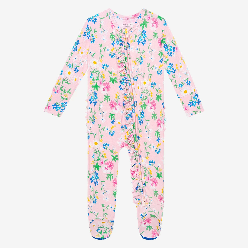 Posh Peanut Nicole Footie Ruffled Zippered One Piece Baby