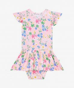 Posh Peanut Baby Nicole Ruffled Capsleeve Basic Twirl Skirt Bodysuit