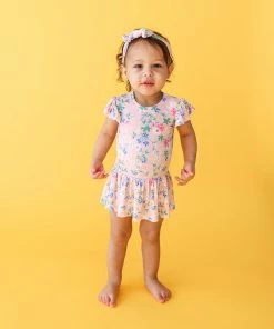 Posh Peanut Baby Nicole Ruffled Capsleeve Basic Twirl Skirt Bodysuit