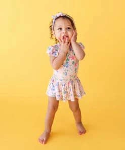 Posh Peanut Baby Nicole Ruffled Capsleeve Basic Twirl Skirt Bodysuit