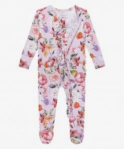 Posh Peanut Pari Footie Ruffled Zippered One Piece