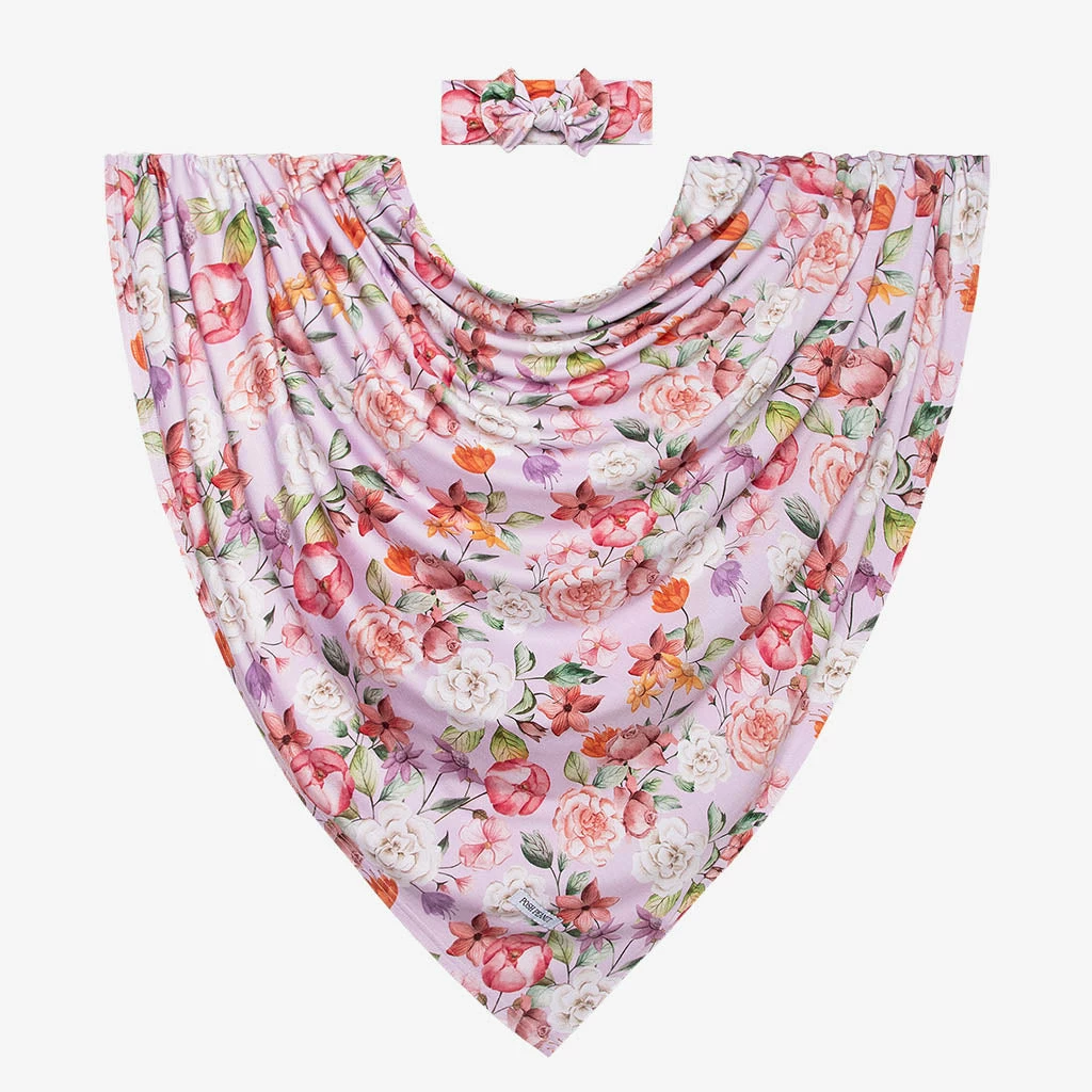 Posh Peanut Pari Infant Swaddle And Headwrap Set