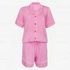 Posh Peanut Pink Peony Women's Short Sleeve Shirt & Shorts Pajama Set