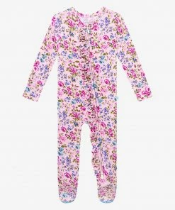 Posh Peanut Pixie Footie Ruffled Zippered One Piece