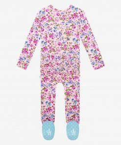 Posh Peanut Pixie Footie Ruffled Zippered One Piece