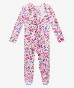 Posh Peanut Pixie Footie Ruffled Zippered One Piece