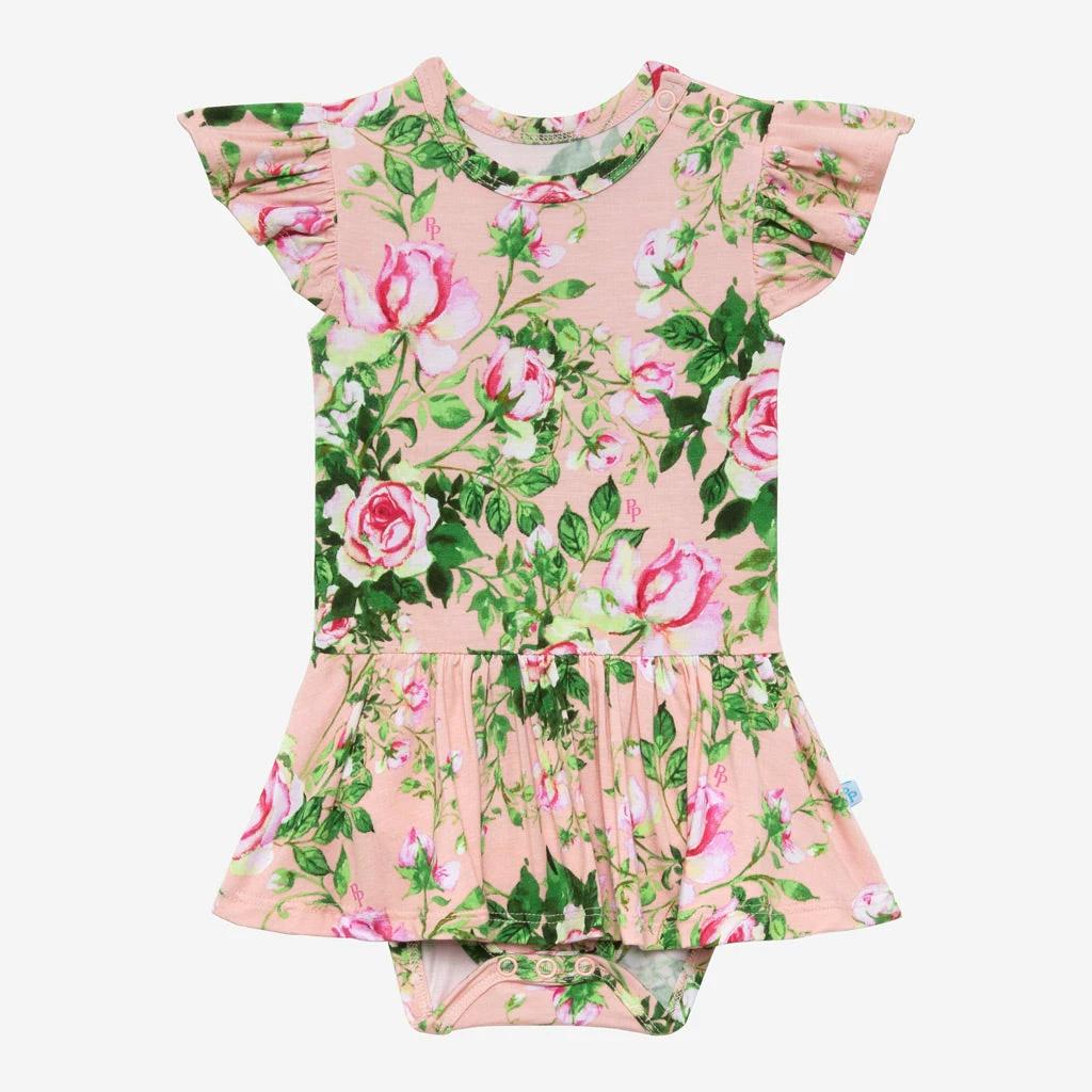 Posh Peanut Baby Renia Ruffled Capsleeve Basic Twirl Skirt Bodysuit