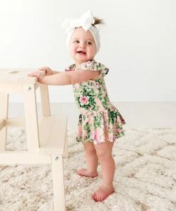 Posh Peanut Baby Renia Ruffled Capsleeve Basic Twirl Skirt Bodysuit