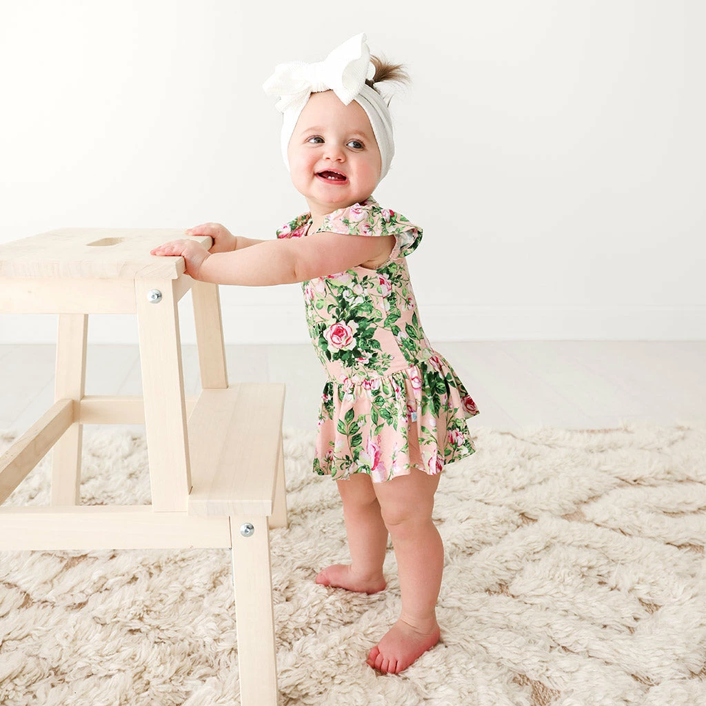 Posh Peanut Baby Renia Ruffled Capsleeve Basic Twirl Skirt Bodysuit