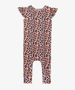 Posh Peanut Roxy Ruffled Capsleeve Basic Romper