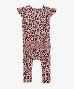 Posh Peanut Roxy Ruffled Capsleeve Basic Romper