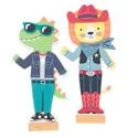 Stephen Joseph Magnetic Dress Up Doll - Dino And Lion