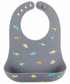 Stephen Joseph Baby All Over Print Silicone Bib - Dino