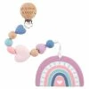 Stephen Joseph Silicone Teether With Pacifier Clip - Rainbow Baby