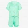 Posh Peanut Sea Glass Women's Short Sleeve Shirt & Shorts Pajama Set Apparel