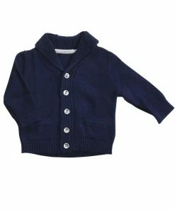 Angel Dear Shawl Collar Cardigan - Navy Baby