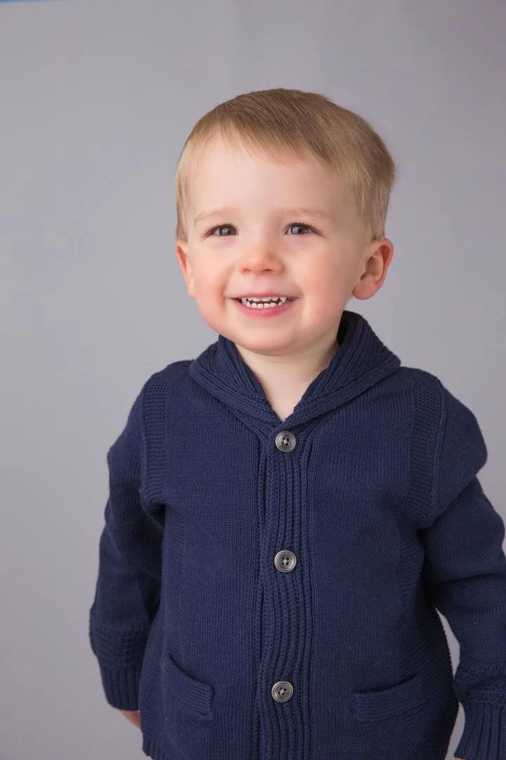 Angel Dear Shawl Collar Cardigan - Navy Baby