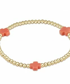 Enewton Signature Cross Gold Pattern 3mm Bead Bracelet Jewelry