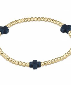 Enewton Signature Cross Gold Pattern 3mm Bead Bracelet Jewelry