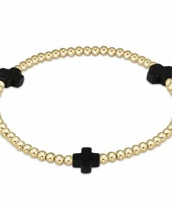 Enewton Signature Cross Gold Pattern 3mm Bead Bracelet Jewelry