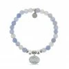 TJazelle Help Collection Jewelry Wave Charm With Sky Blue Agate Beads Charity Bracelet