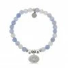 TJazelle Help Collection Seashell Charm With Sky Blue Agate Beads Charity Bracelet
