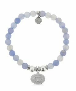 TJazelle Help Collection Seashell Charm With Sky Blue Agate Beads Charity Bracelet