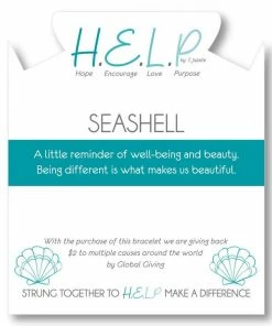 TJazelle Help Collection Seashell Charm With Sky Blue Agate Beads Charity Bracelet