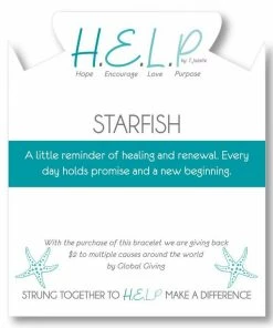 TJazelle Help Collection Starfish Charm With Blueberry Quartz Beads Charity Bracelet
