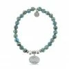 TJazelle Help Collection Jewelry Wave Charm With Malachite Beads Charity Bracelet