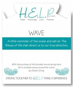 TJazelle Help Collection Jewelry Wave Charm With Malachite Beads Charity Bracelet