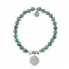 TJazelle Help Collection Jewelry Lucky Elephant Charm With Malachite Beads Charity Bracelet