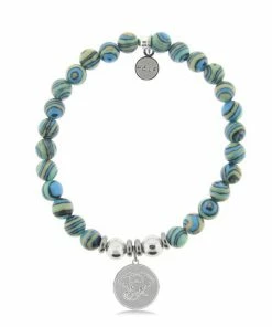 TJazelle Help Collection Jewelry Lucky Elephant Charm With Malachite Beads Charity Bracelet