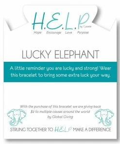 TJazelle Help Collection Jewelry Lucky Elephant Charm With Malachite Beads Charity Bracelet